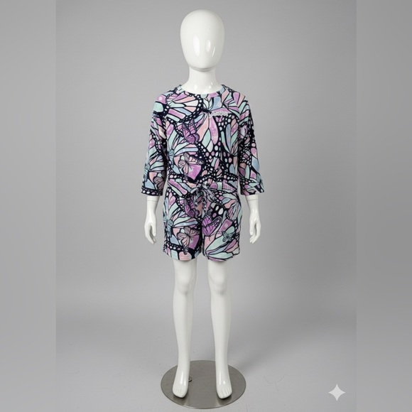 Justice Other - Kids Girls Justice Sleep Romper One Piece Butterfly Print Size M